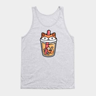 Bubble Tea with Cute Kawaii Fox Inside Tank Top